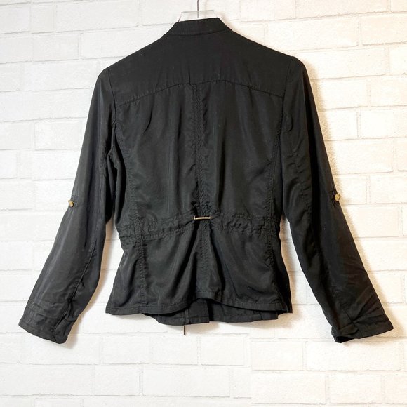 White House Black Market Petite Soft Utility Jacket Black Size 2 - Picture 10 of 11